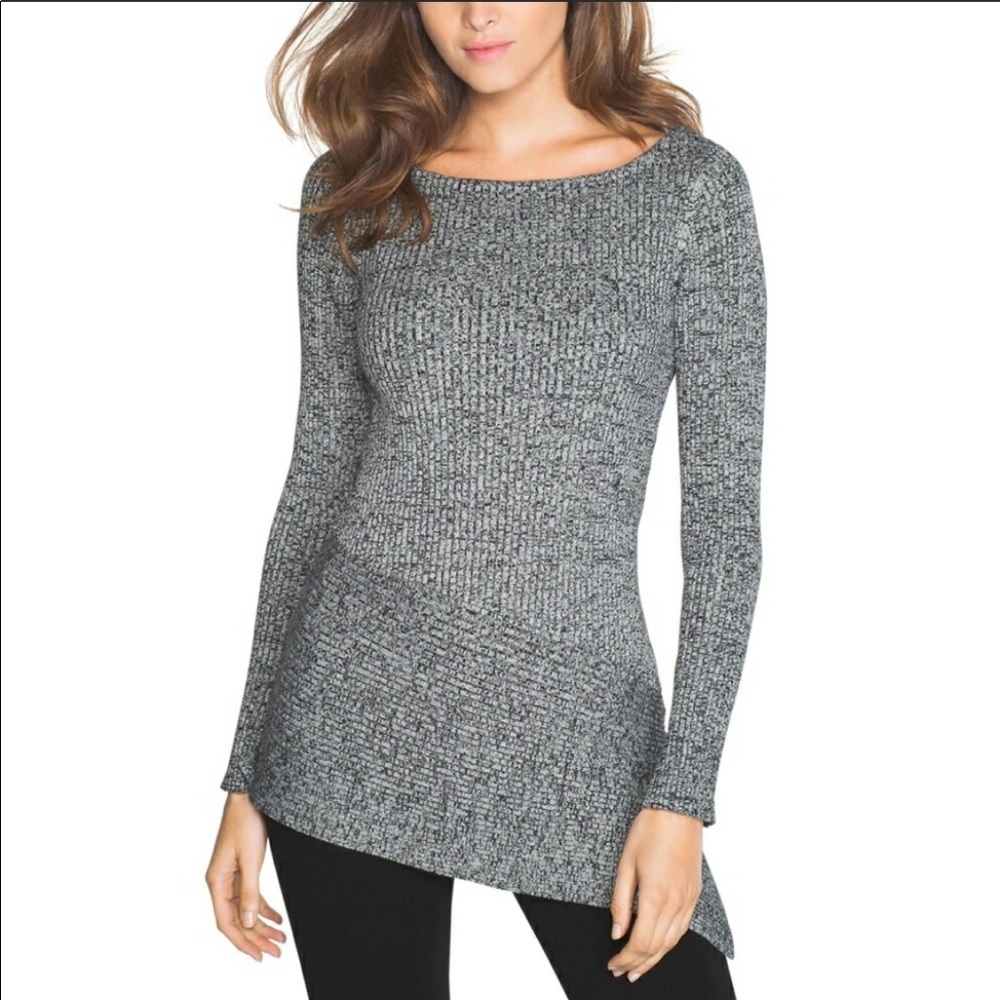 WHBM  $50 L tunic sweater asymmetrical hem NWOT
